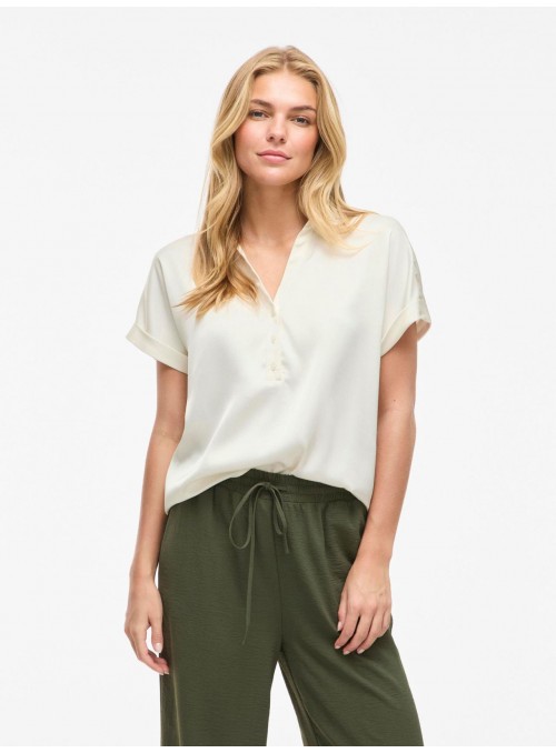 Blusa Vila, de raso con cuello. 14107405 Vienna