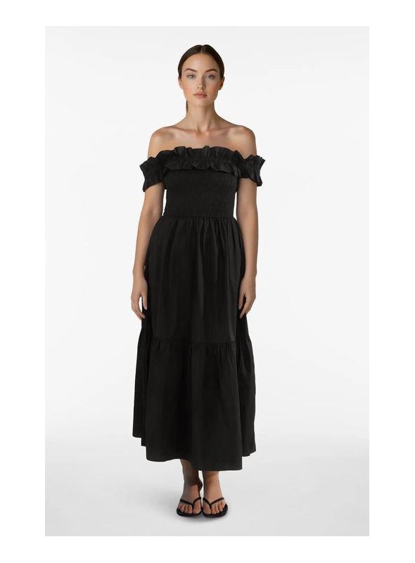Vestido Vila, de algodòn con nido de abeja. 14115411 Viringa