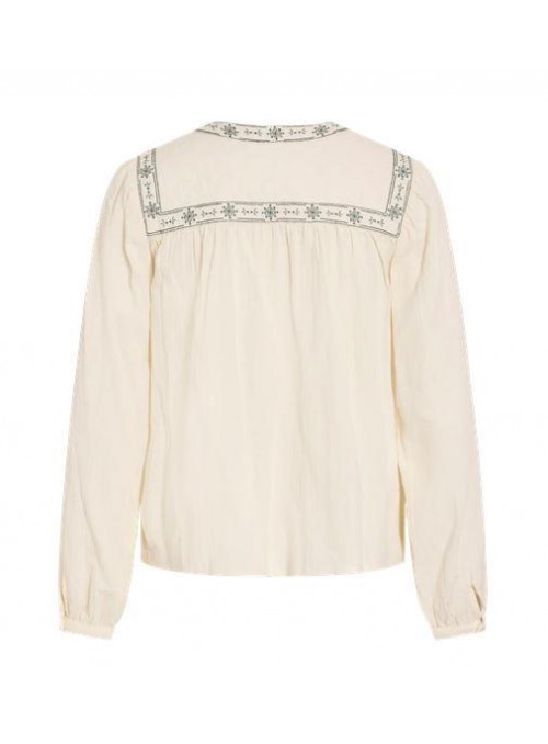Blusa Vila, de algodòn con bordados. 14116608 Vimilano