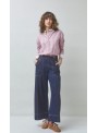 Camisa Suncoo, en rosa con cuello blanco. Lake