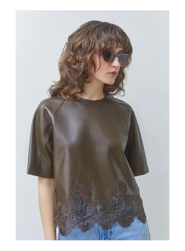 Top Suncoo , de ecopiel con encaje. London