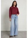 Blusa Suncoo, en burdeos con bordados. Lucky
