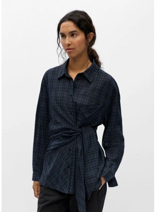 Blusa Object, de cuadros en azul y negro. 23049950 Objmalua