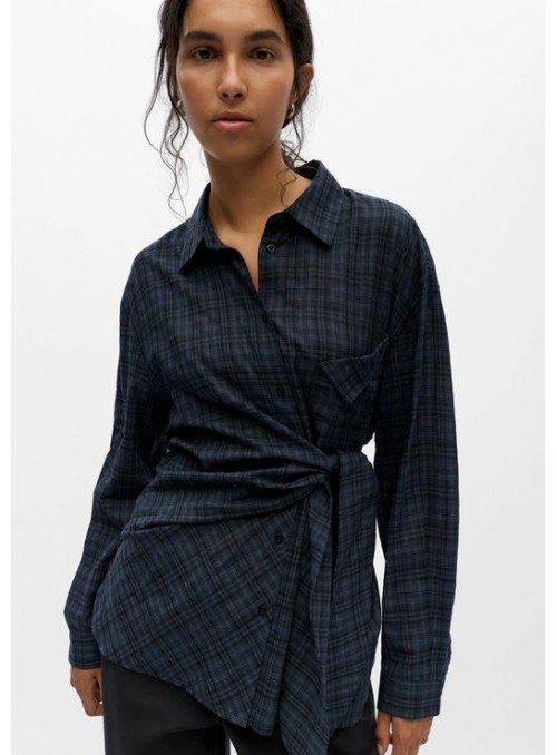 Blusa Object, de cuadros en azul y negro. 23049950 Objmalua