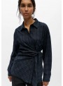 Blusa Object, de cuadros en azul y negro. 23049950 Objmalua