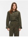 Blusa Vila,de micropana en kaki. 14116229 Vocourdie