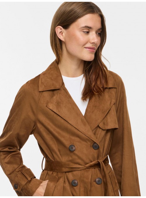 Gabardina Vila, de antelina en camel. 14116866 Visulaba