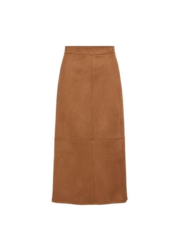 Falda Vila, de antelina en beige. 14117370 Vitamira