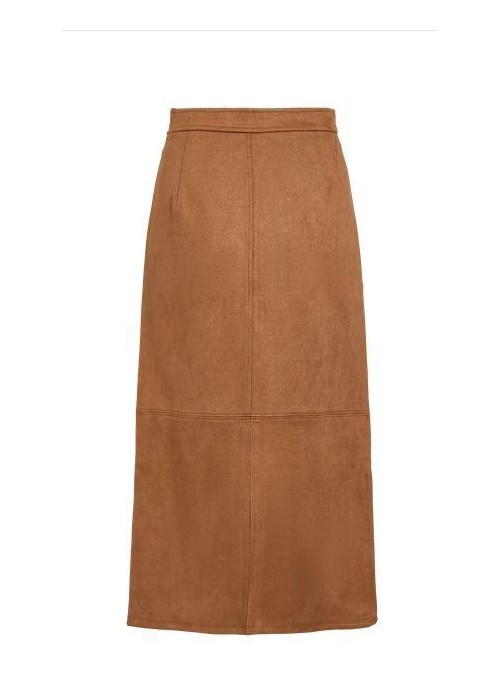 Falda Vila, de antelina en beige. 14117370 Vitamira