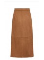 Falda Vila, de antelina en beige. 14117370 Vitamira