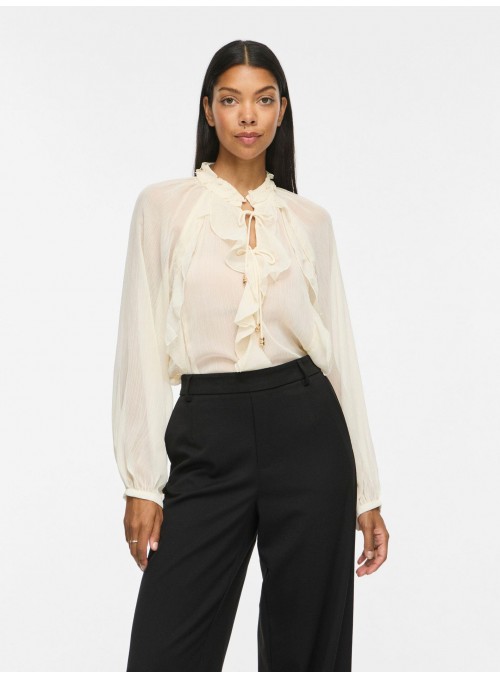 Blusa Vila, de gasa en beige. 14116881 Vitiro