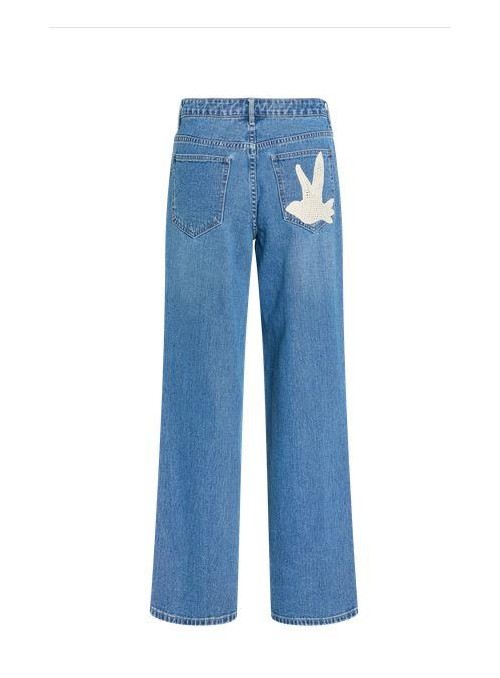 Pantalon Vila, vaquero con bordado. 14116620 Vidovey