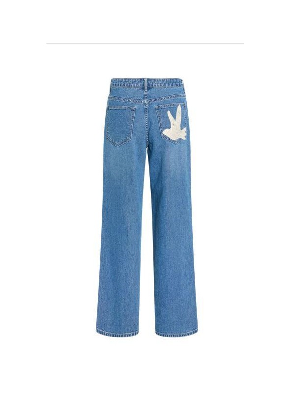 Pantalon Vila, vaquero con bordado. 14116620 Vidovey