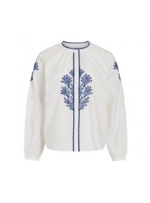 Blusa Vila, de algodòn con bordados. 14117856 Viropana