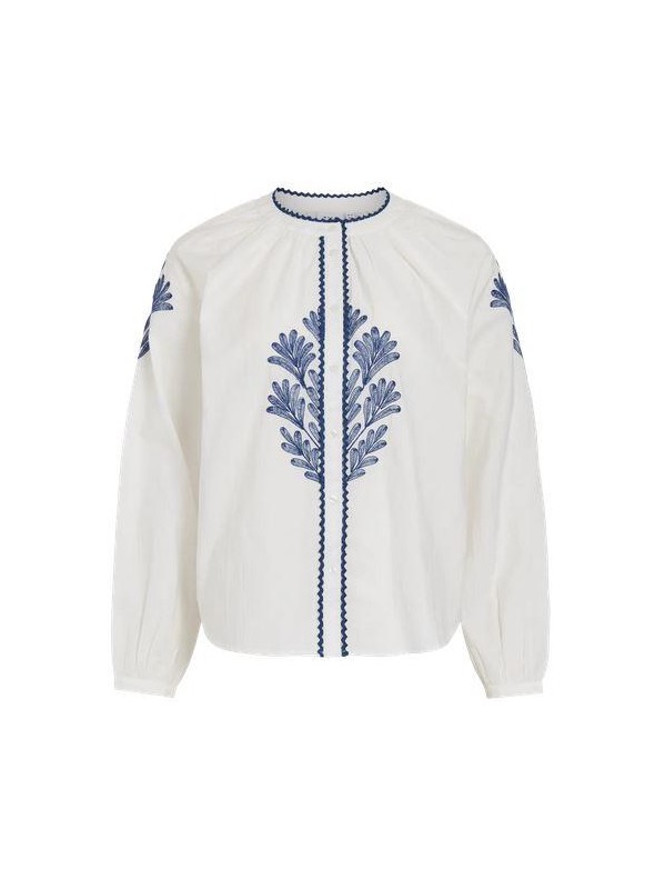 Blusa Vila, de algodòn con bordados. 14117856 Viropana