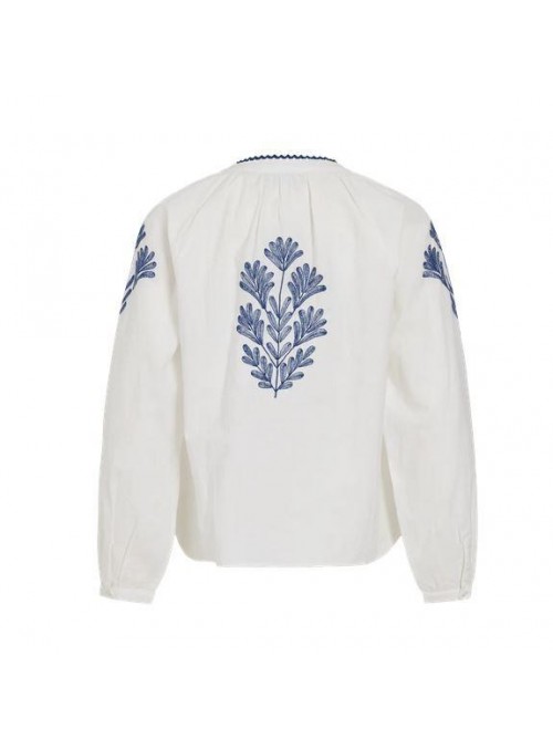 Blusa Vila, de algodòn con bordados. 14117856 Viropana