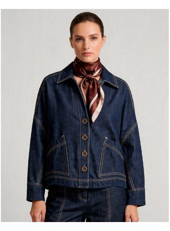 Cahqueta Dolores Promesas, vaquera estilo bomber. 08606 Candela