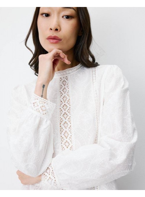 Blusa Grace &amp; Mila, con aplique de encaje. Abigail