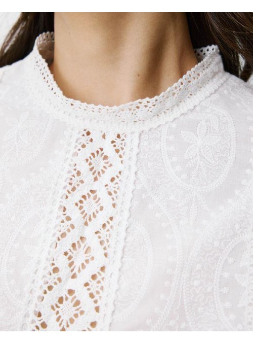 Blusa Grace &amp; Mila, con aplique de encaje. Abigail