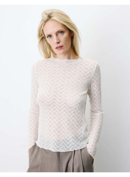 Top Grace &amp; Mial, de encaje de manga larga. Aube
