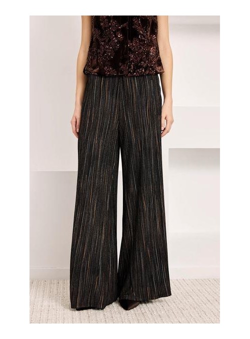 Pantalon Nekane, de lurex con rayas de colores. Luneti