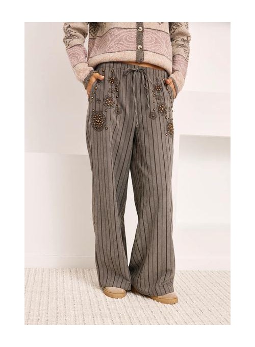 Pantalòn Nekane, de tejido de rayas. Vetsa