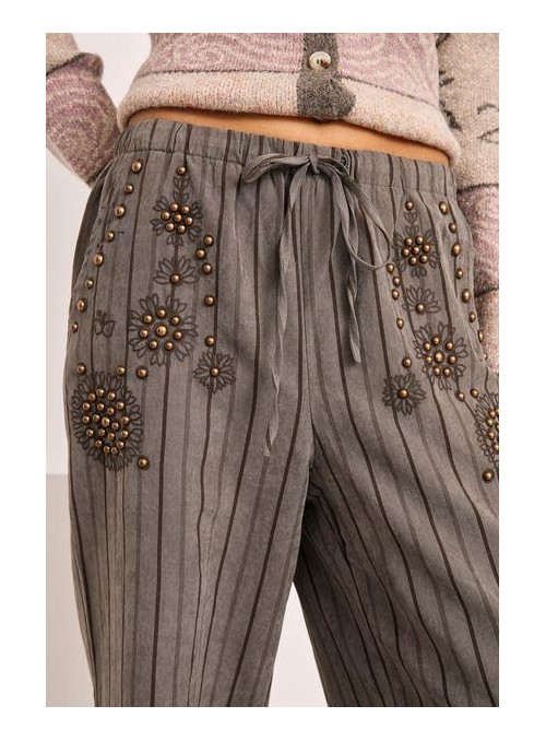 Pantalòn Nekane, de tejido de rayas. Vetsa
