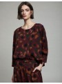 Blusa Viscosa. estampada con detalle en el escote. S102B07