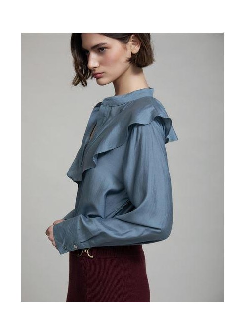 Blusa Skatie, con volante en el cuello. S95b12