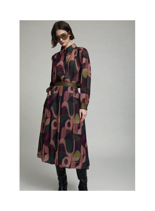 Falda Skatie, de gasa estampada. S05F67