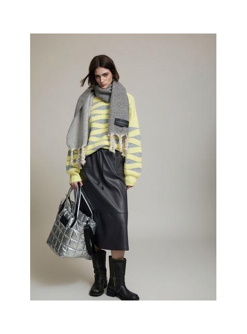 Falda Skatie, de ecopiel en gris. S202F01