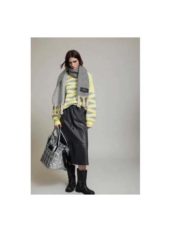 Falda Skatie, de ecopiel en gris. S202F01