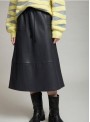 Falda Skatie, de ecopiel en gris. S202F01