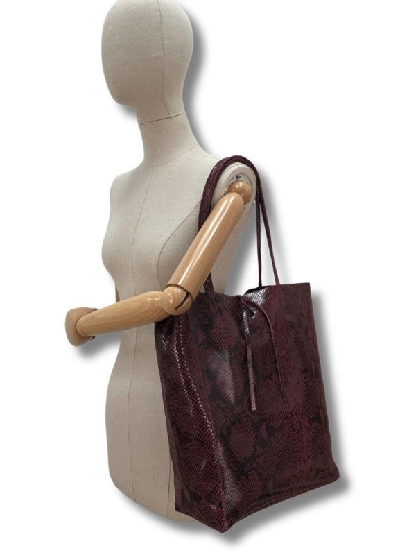 Bolso Martina K, de piel con print de pitón. 1130223