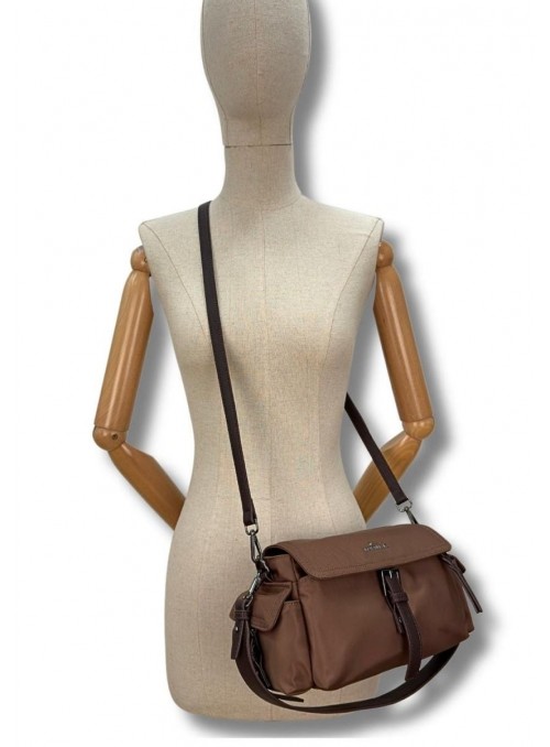 Bolso MArtina K, de gabardina en beige. 263603