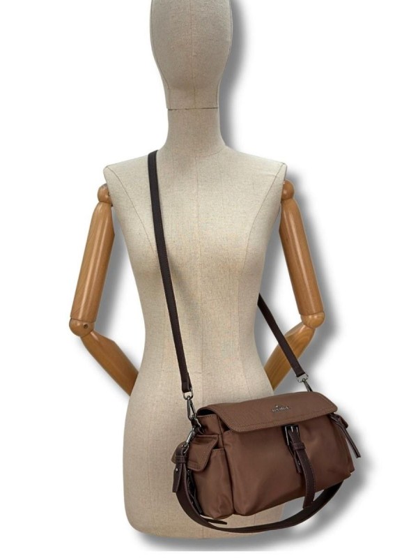 Bolso MArtina K, de gabardina en beige. 263603