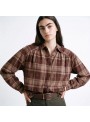 Camisa Art Love, de cuadros en marròn. Olerie