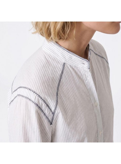 Blusa Art Love, blanca con rayas. Salaura