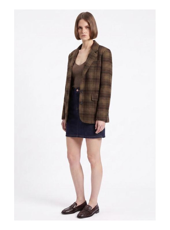 Blazer Art Love, de cuadros en marròn. Evera