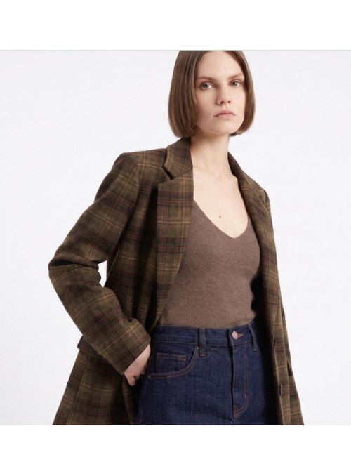 Blazer Art Love, de cuadros en marròn. Evera