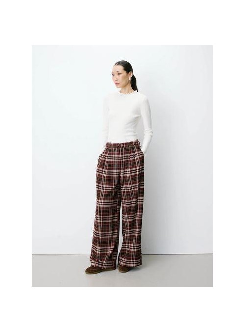 Pantalón de Grace &amp; Mila, de cuadros en burdeos. Arenzo