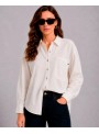 Camisa Dolores Promesas, de algodòn en blanco. 08308