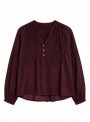 Blusa Dolores Promesas, en burdeos con bordados. 08328