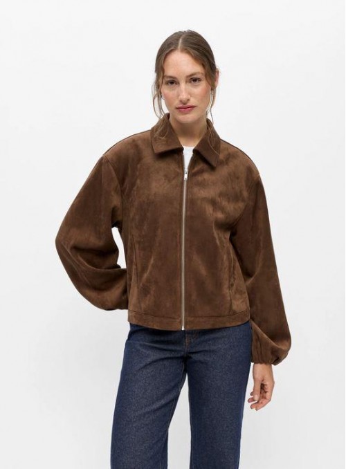 Chaqueta Object, de antelina marròn. 23049568 Objdenna