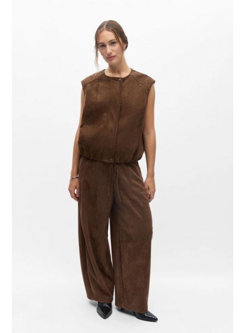 Pantalòn Object, de antelina en marròn. 23050097 Objdenna