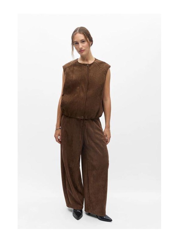 Pantalòn Object, de antelina en marròn. 23050097 Objdenna