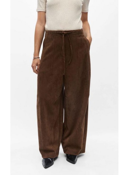 Pantalòn Object, de antelina en marròn. 23050097 Objdenna