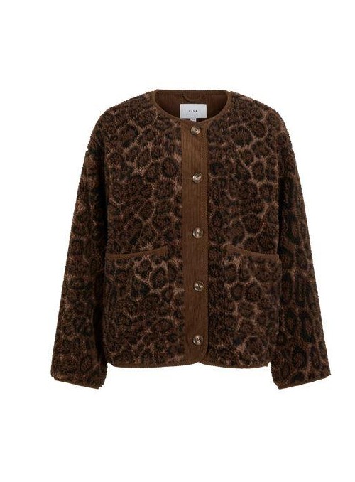 Chaqueta Vila, tipo teddy con animal print. 14118694 Viadera