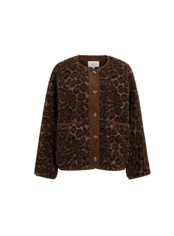 Chaqueta Vila, tipo teddy con animal print. 14118694 Viadera