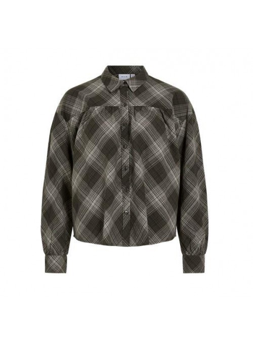Blusa Vila, de cuadros en verde. 14117820 Vimilava